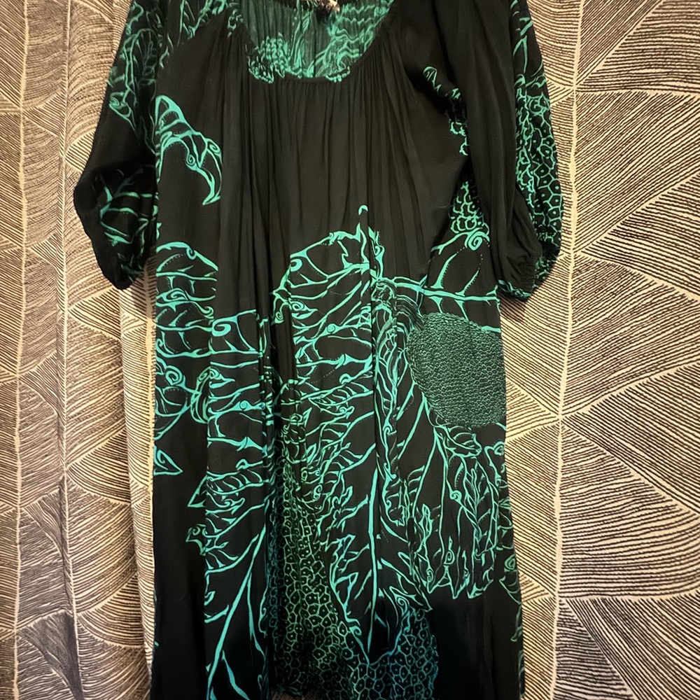 Black and Teal Wahine Toa Women's Dress